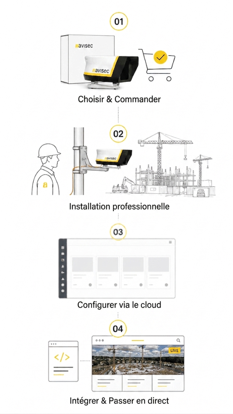 avisec Construction Camera Pro : installation plug-and-play sans compétences IT – Illustration